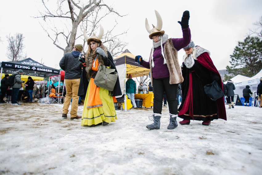 The cold temperatures over the weekend created an icy ground for people getting around the UllrGrass festival Saturday.
